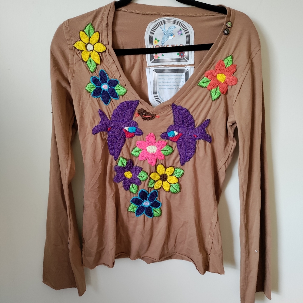 Johnny Was Embroidered Top